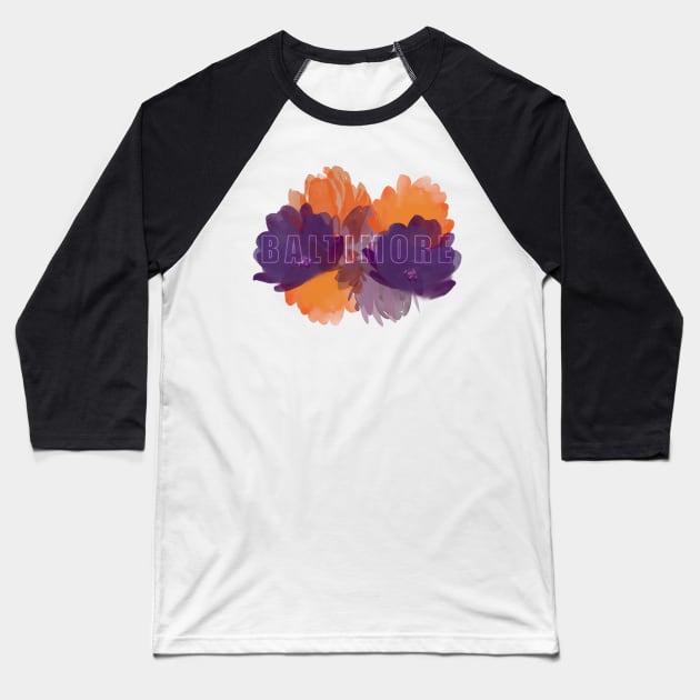 Team Flowers Baseball T-Shirt by Caitlandish